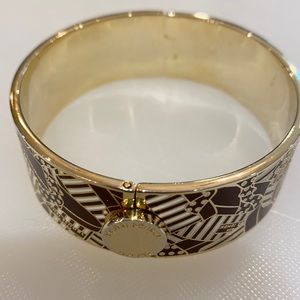 Henri Bedel bangle bracelet in gold, brown and white